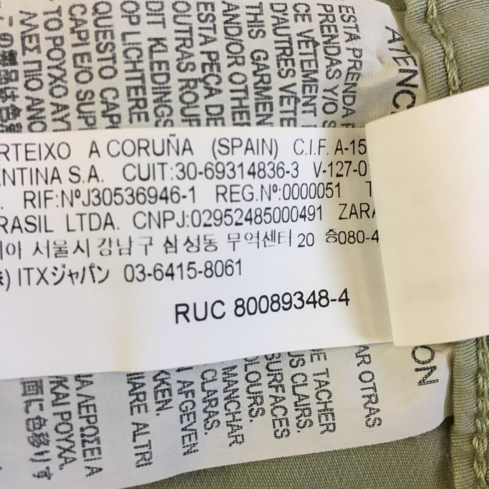 Zara Womens Chino Pants Size 6 Cuff Hem High-Rise Stretch 24.5 Inseam Green - Picture 13 of 15